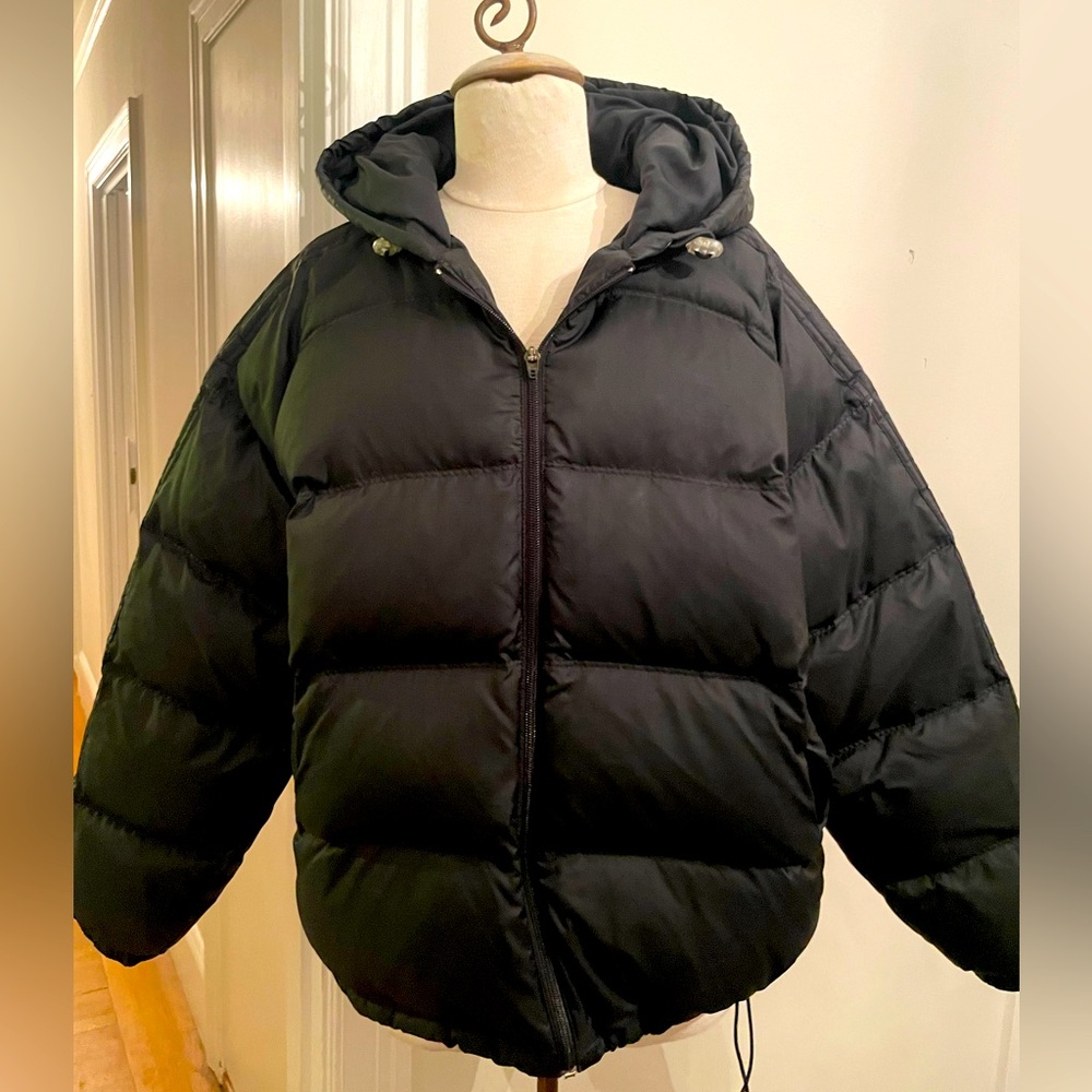 ADIDAS black quilted puffer coat. perfect condition!